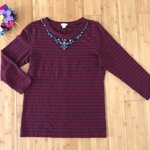 J.Crew embellished long sleeve blouse